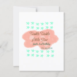 オレンジ色の雲がきらきらと小さな星の緑 ポストカード