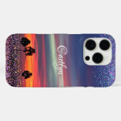 オレンジ色の雲の夕日のグラデーション紙吹雪ドット名 Case-Mate iPhoneケース (裏面 (横))