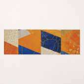 オレンジ色の青いクリーム色のパラレログラム ヨガマット (正面(横))