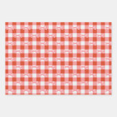 オレンジ色の青いピンクのパターンラッピング紙セット ラッピングペーパーシート (正面2)