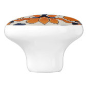 オレンジ色の青い幾何学的クロス地中海の抽象芸術 セラミックノブ (側面)