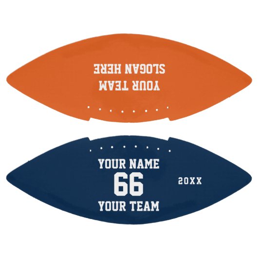 オレンジ色の青い白いサッカーの名前、番号、チーム アメリカンフットボール (パネル)