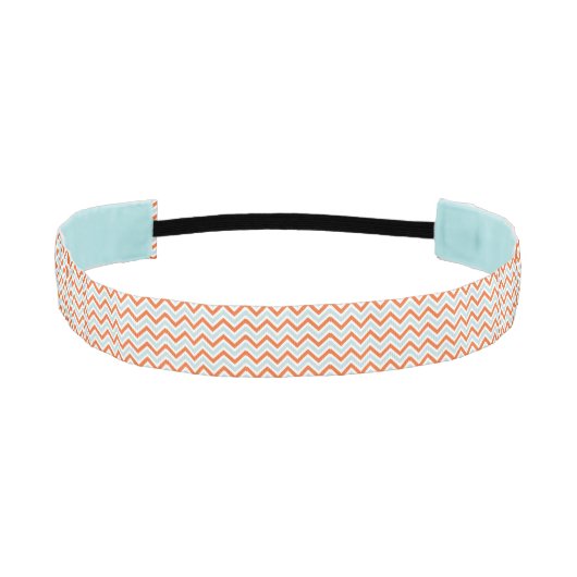 オレンジ色の青い白いシェブロンのパタモダンーン アスレチックヘッドバンド (正面)