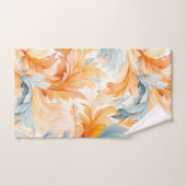 オレンジ色の青い野生の花の羽 バスタオルセット (ハンドタオル)