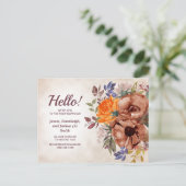 オレンジ色の青さび水カラーフローラ新しい隣人 案内ポストカード (スタンド正面)