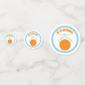 オレンジ色の青で夏を楽しめ縁どる コンフェッティ (正面)