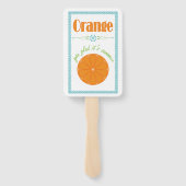 オレンジ色の青で夏を楽しめ縁どる ハンドファン (裏面)