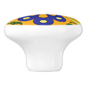 オレンジ色の青と黄色のスペインのタイルデザイン セラミックノブ (側面)