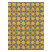 オレンジ色の青と黄色のスペインのタイルパターン テーブルクロス (正面)