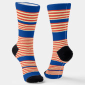 オレンジ色の青ストライプ色 ソックス (傾斜あり)