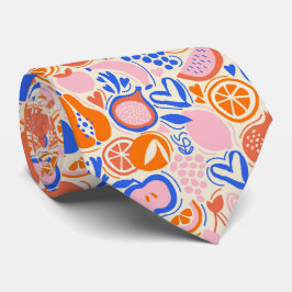 オレンジ色の青果物野菜 ネクタイ