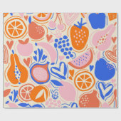 オレンジ色の青果物野菜 ラッピングペーパー (フラット)