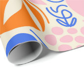 オレンジ色の青果物野菜 ラッピングペーパー (ロールコーナー)