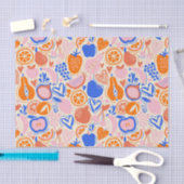 オレンジ色の青果物野菜 薄葉紙 (クラフト)