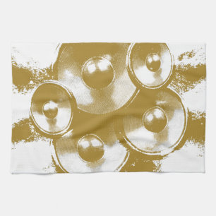 オレンジ色の音楽スピーカー キッチンタオル