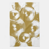 オレンジ色の音楽スピーカー キッチンタオル (縦)