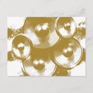 オレンジ色の音楽スピーカー ポストカード