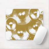 オレンジ色の音楽スピーカー マウスパッド (マウス)