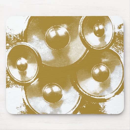 オレンジ色の音楽スピーカー マウスパッド (正面)