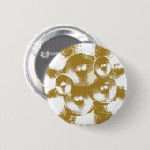 オレンジ色の音楽スピーカー 缶バッジ (正面&裏面)