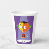 オレンジ色の頭のキャラクター 紙コップ (正面)