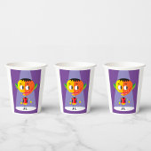 オレンジ色の頭のキャラクター 紙コップ