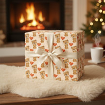 オレンジ色の風船が登場するかわいいテディベア