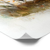 オレンジ色の風船で愛らしいフクロウお洒落- Autumn ポスター (角)