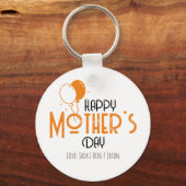 オレンジ色の風船と母の幸せな日 キーホルダー (正面)