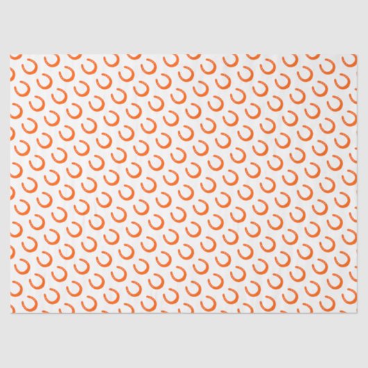 オレンジ色の馬蹄のシルエット 現代の馬小屋 ファンシー 薄葉紙 (正面)