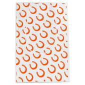 オレンジ色の馬蹄型のモダン馬がタイムレス ミディアムペーパーバッグ (正面)