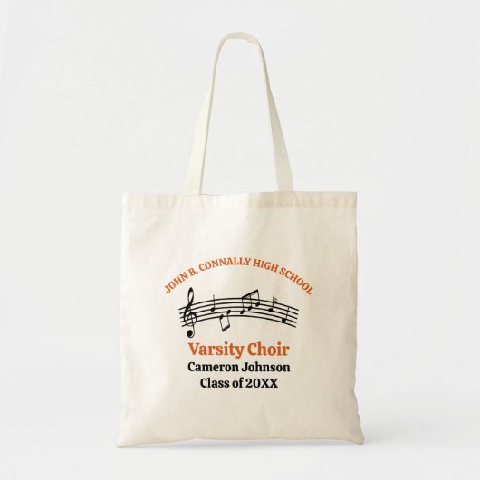 オレンジ色の高校の合唱団のカスタマイズ トートバッグ (正面)