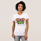 オレンジ色の髪のひょうきんなピエロキャラクター Tシャツ (正面フル)