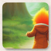 オレンジ色の髪 コースター (正面)