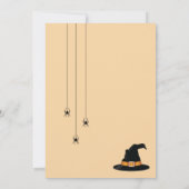 オレンジ色の魔女の脚を大釜のハローウィンパーティ 招待状 (裏面)