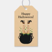 オレンジ色の魔女レッグイン魔女の醸造ハッピーハローウィン ギフトタグ (正面)