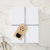 オレンジ色の魔女レッグイン魔女の醸造ハッピーハローウィン ギフトタグ (より糸付き)