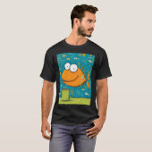 オレンジ色の魚がコーヒーを海に見立ててS Tシャツ (正面フル)