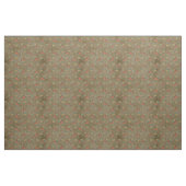 オレンジ色の鳥と黄色い花が茶色に咲く ファブリック (ヤード)