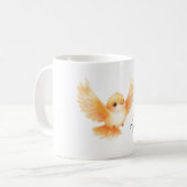 オレンジ色の鳥 コーヒーマグカップ (正面左)