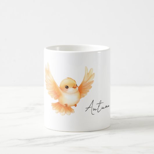 オレンジ色の鳥 コーヒーマグカップ (中央)
