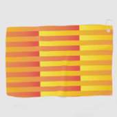 オレンジ色の黄ストライプの色 ゴルフタオル (横)