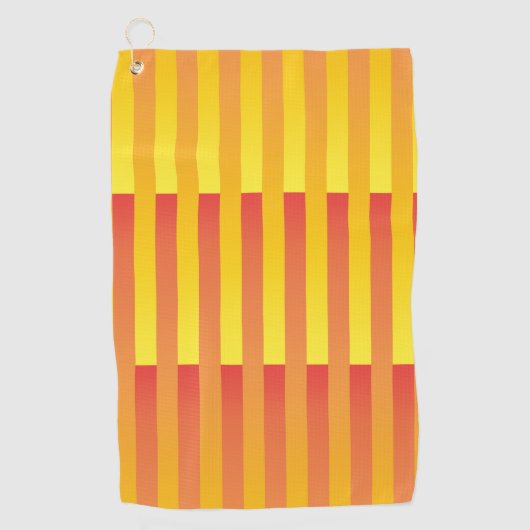 オレンジ色の黄ストライプの色 ゴルフタオル (正面)