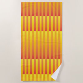オレンジ色の黄ストライプの色 ビーチタオル
