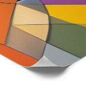 オレンジ色の黄数々の色の幾何モダン抽象芸術 ポスター (角)