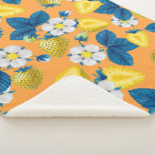 オレンジ色の黄色いイチゴ シェルパブランケット (3/4)