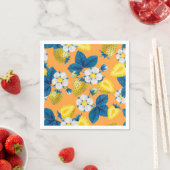 オレンジ色の黄色いイチゴ スタンダードカクテルナプキン (インサイチュ)