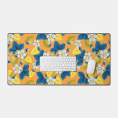 オレンジ色の黄色いイチゴ デスクマット (キーボード&マウス)