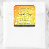 オレンジ色の黄色いグリッター製品ラベル（ダイヤモンド付き） スクエアシール (バッグ)