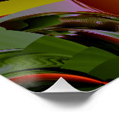 オレンジ色の黄色いサイケデリックスパイラル ポスター (コーナー)